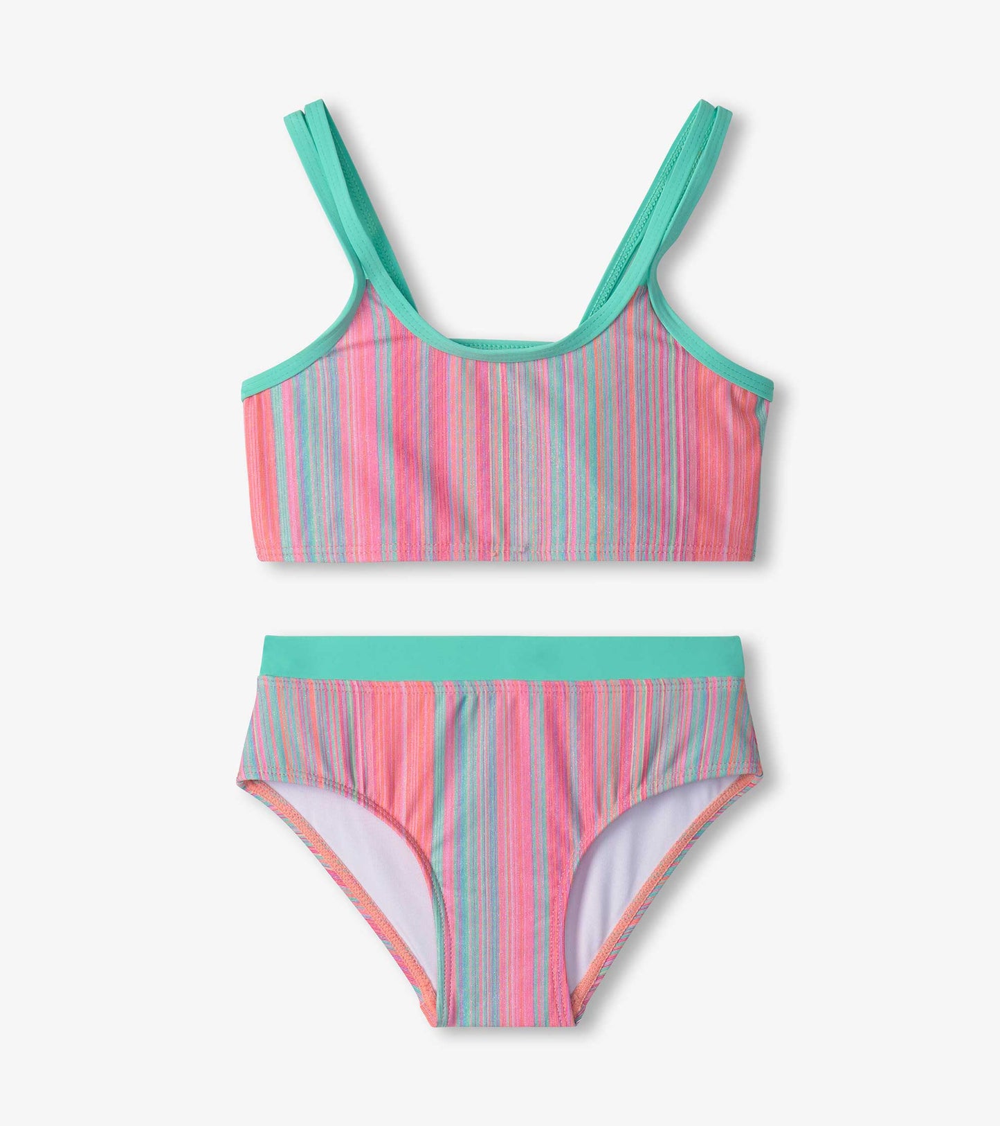 Girls Shimmer Stripe Bikini Set