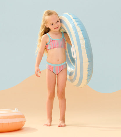 Girls Shimmer Stripe Bikini Set