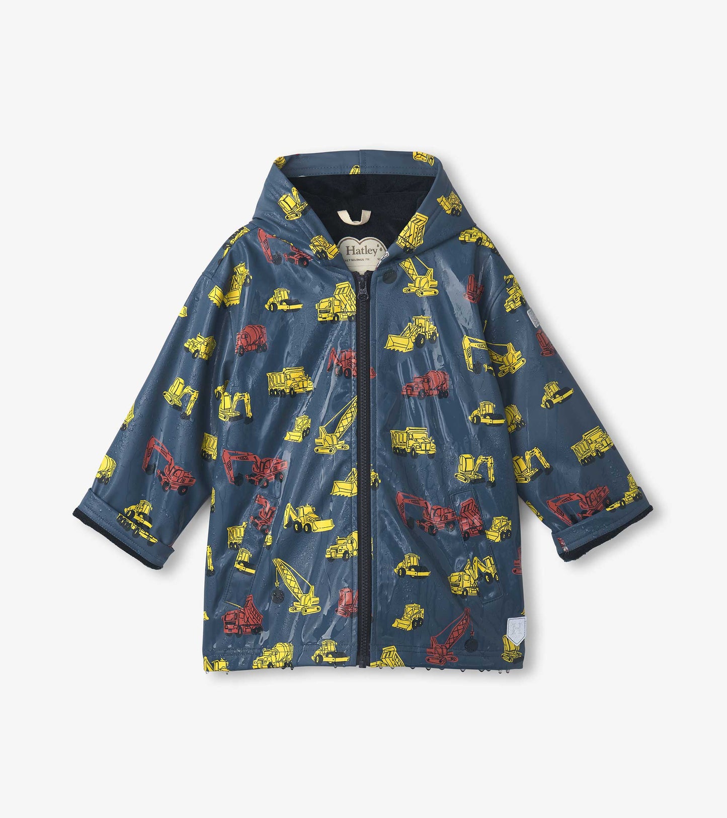 Boys Under Construction Zip-Up Rain Jacket