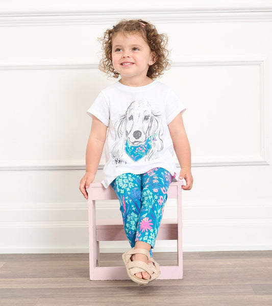 Baby & Toddler Girls Wildflower Puppy Graphic Tee