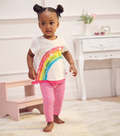 Baby & Toddler Girls Rainbow Eyelet Eyelet Trim T-Shirt