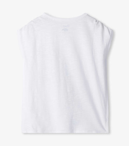 Girls Tiger Cinched Shoulder Top