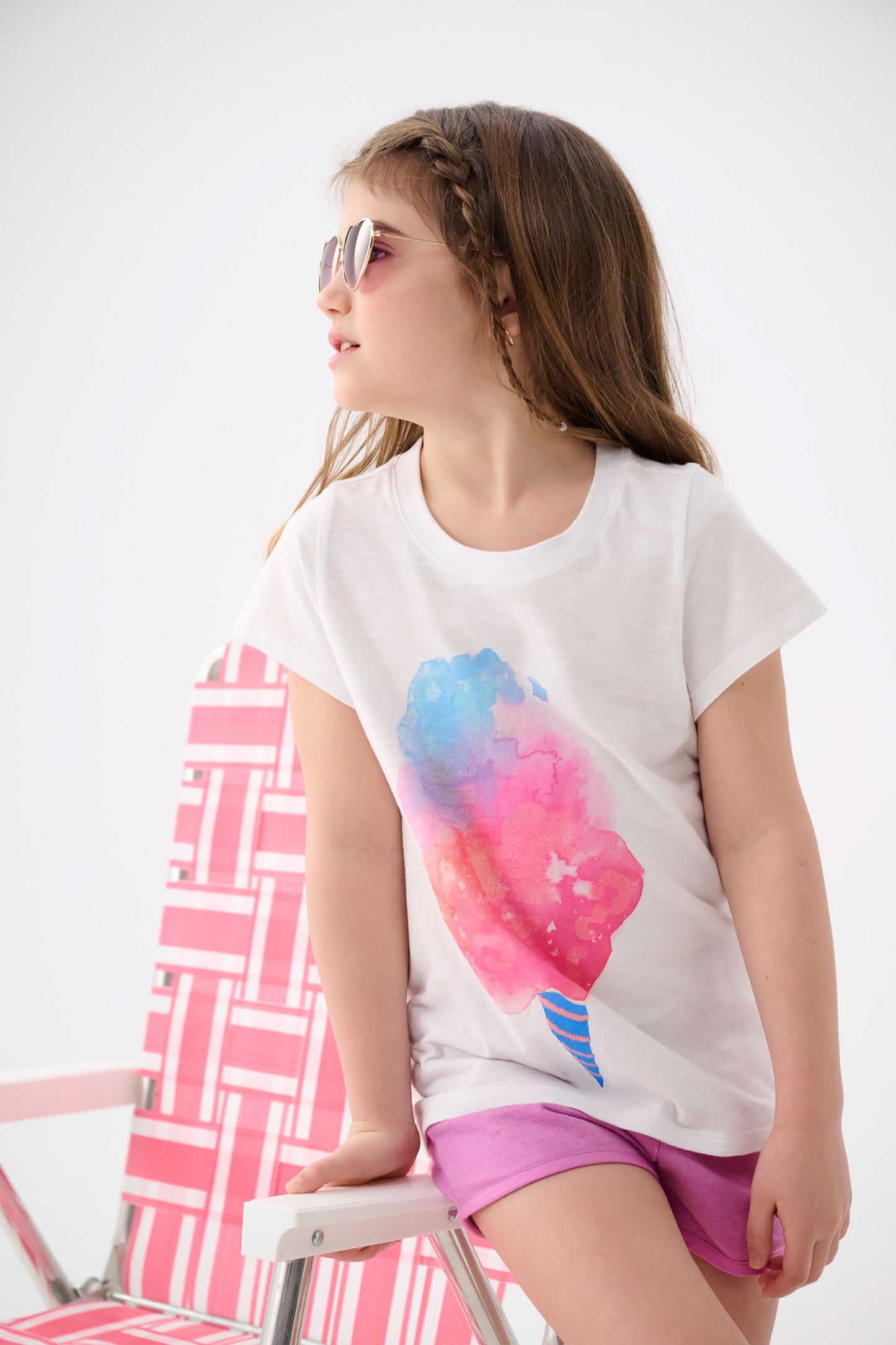 Girls Cotton Candy Graphic Tee