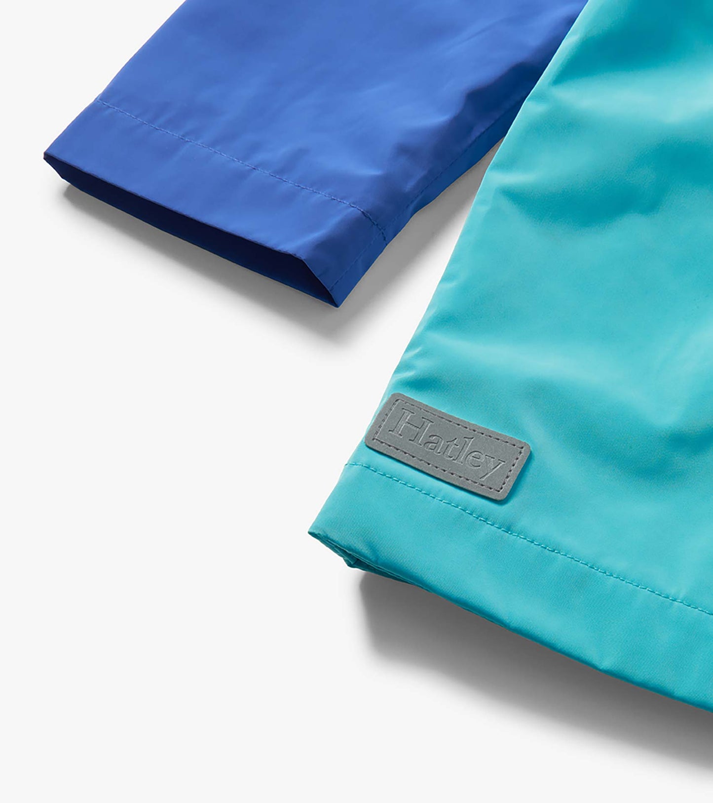 Girls Blue Colourblock Jersey-Lined Raincoat