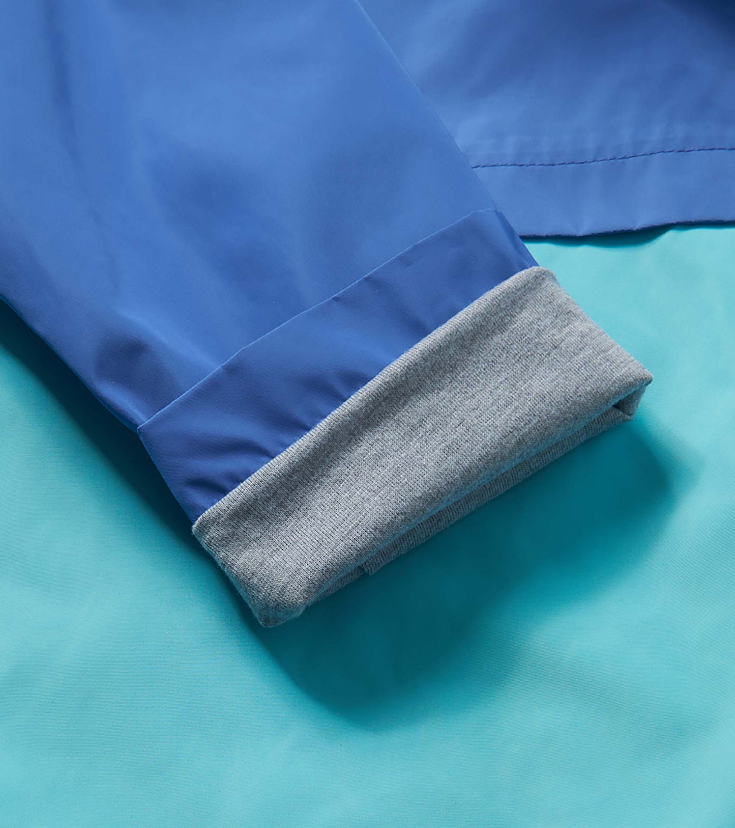 Girls Blue Colourblock Jersey-Lined Raincoat