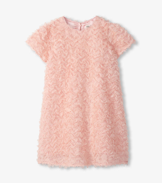 Girls Apricot Chiffon Ruffle A-Line Dress