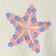 View Girls Starfish Graphic Tee - Hexagonal snowflake made of blue and peach crochet-style circles on a white background