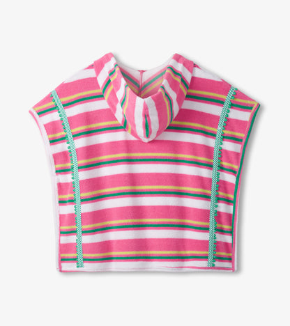 Girls Candy Stripes Hooded Cover-Up