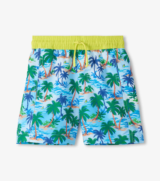 Boys Tropical Palm Swim Trunks