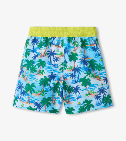 Boys Tropical Palm Swim Trunks