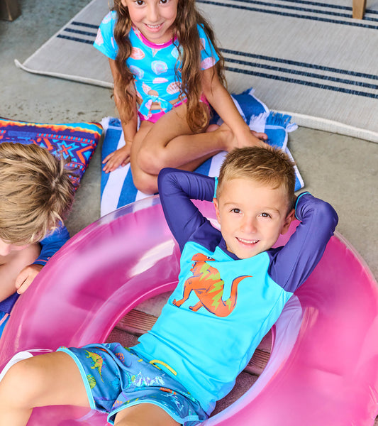 Boys Dino Graphic Long Sleeve Rashguard