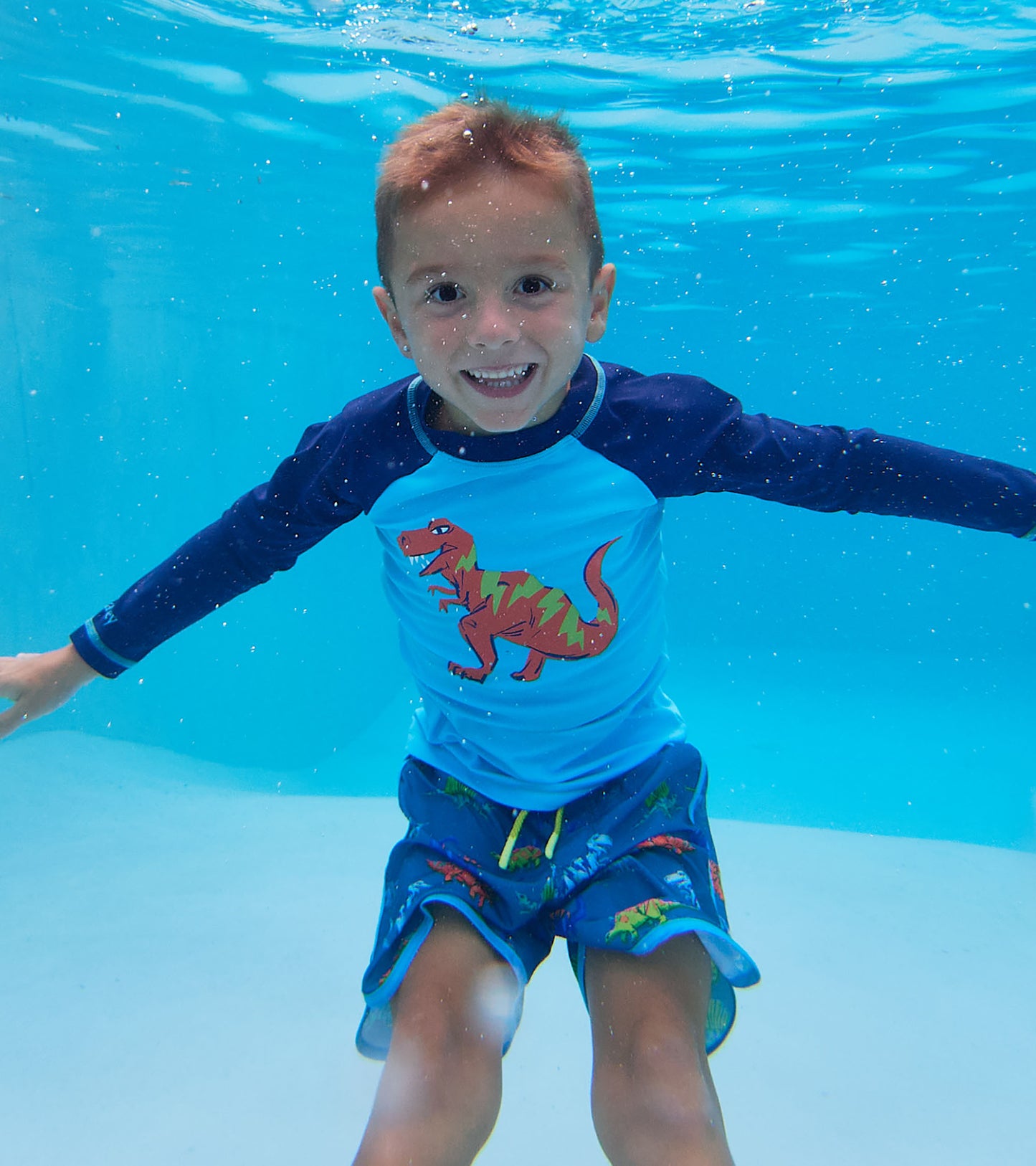 Boys Dino Graphic Long Sleeve Rashguard