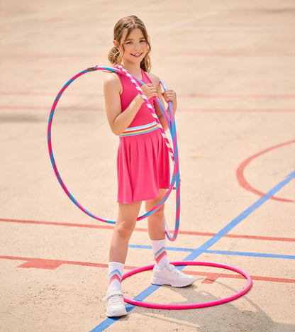 Girls Fandango Pink Pleated Active Dress
