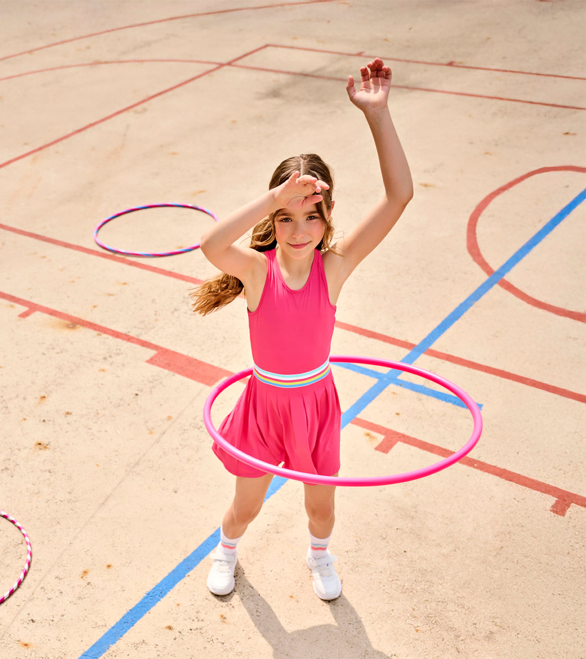 Girls Fandango Pink Pleated Active Dress