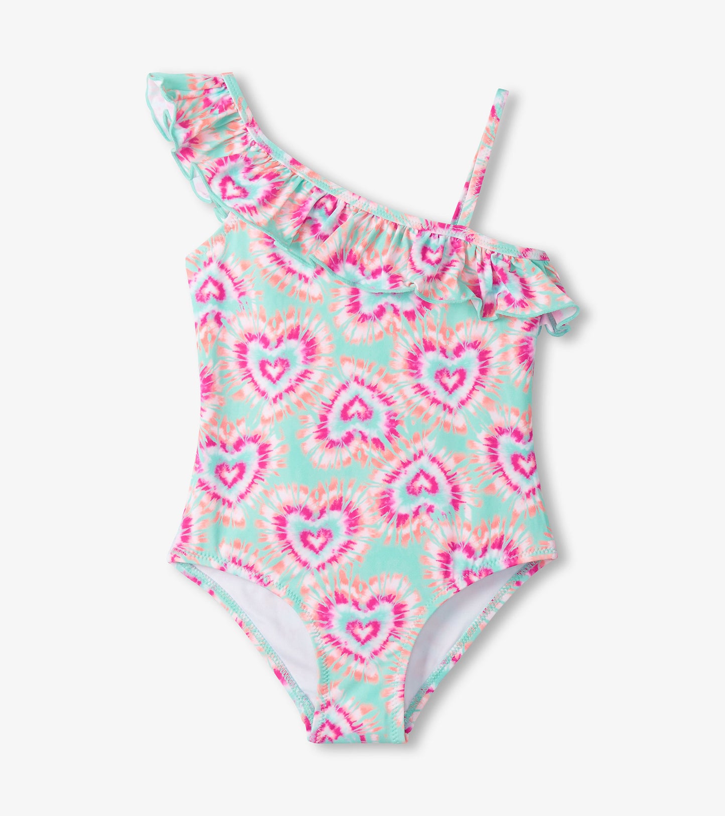 Girls Hearts One-Shoulder Swimsuit