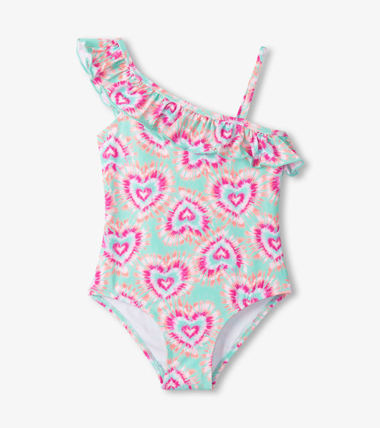 Girls Hearts One-Shoulder Swimsuit
