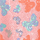 View Girls Glitter Butterfly Sequin Top - Pink floral pattern with blue and coral flowers and small "Mimsy" text near the bottom