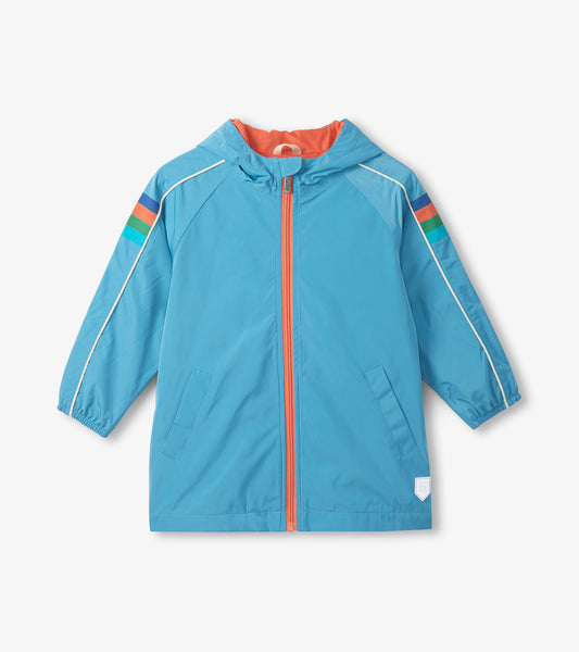 Boys Niagara Blue Jersey Lined-Raincoat