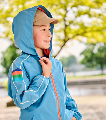Boys Niagara Blue Jersey Lined-Raincoat