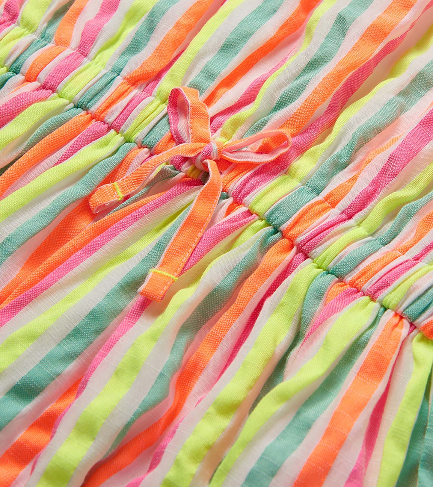 Girls Neon Summer Stripes Woven Play Dress