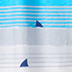 View Boys Fin Stripes Raglan T-Shirt - Blue and white horizontal striped pattern with two small blue triangles