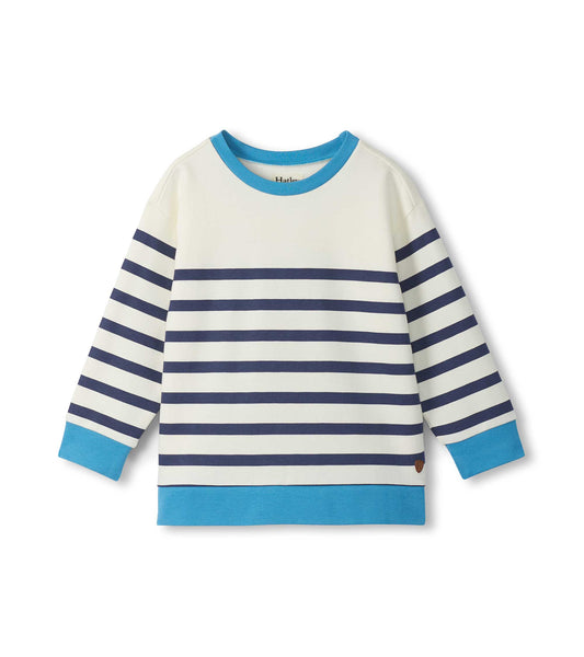 Boys Preppy Stripes Pullover Sweatshirt