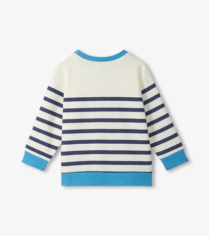 Boys Preppy Stripes Pullover Sweatshirt