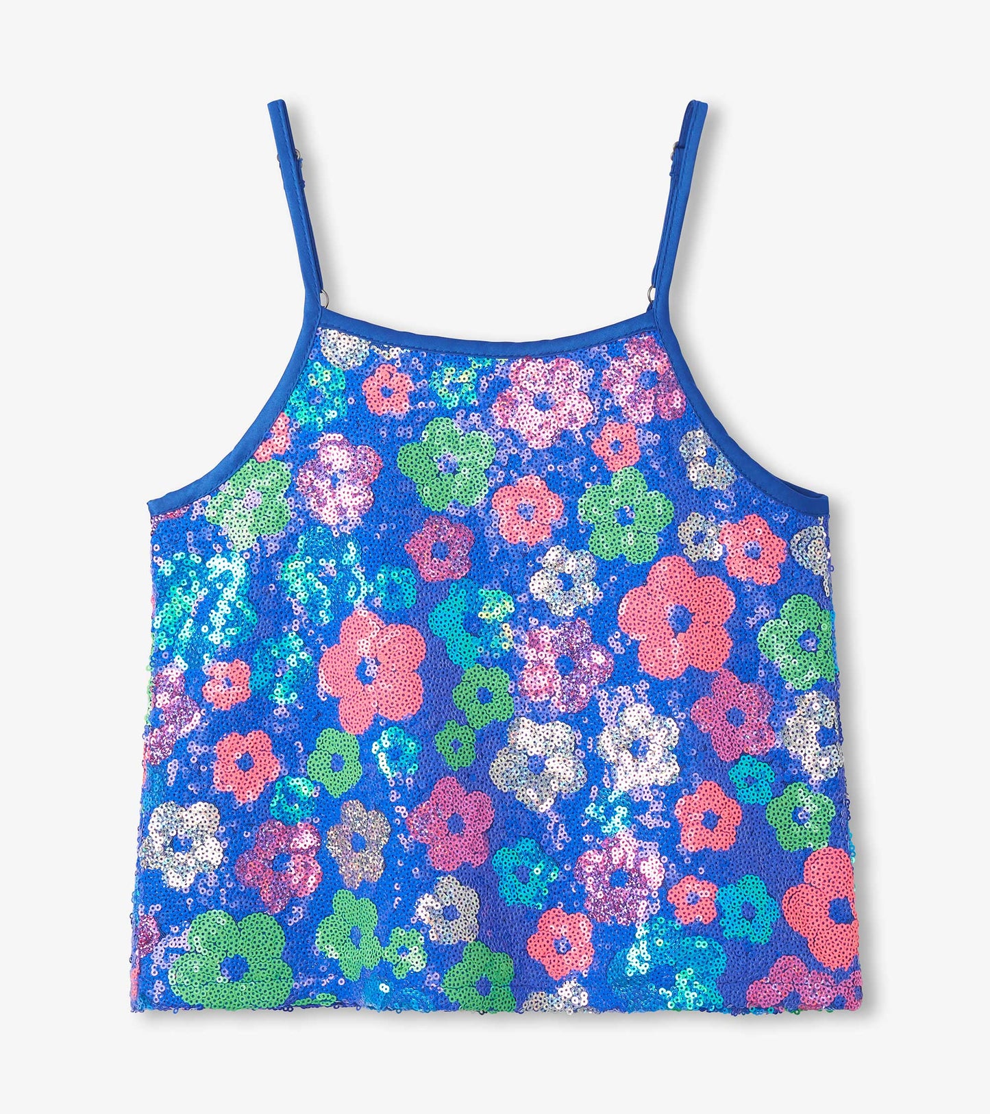 Girls Party Flowers Sequin Top