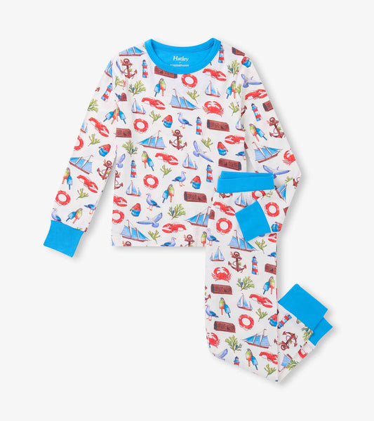 Boys Painted Seascape Bamboo Pyjama Set