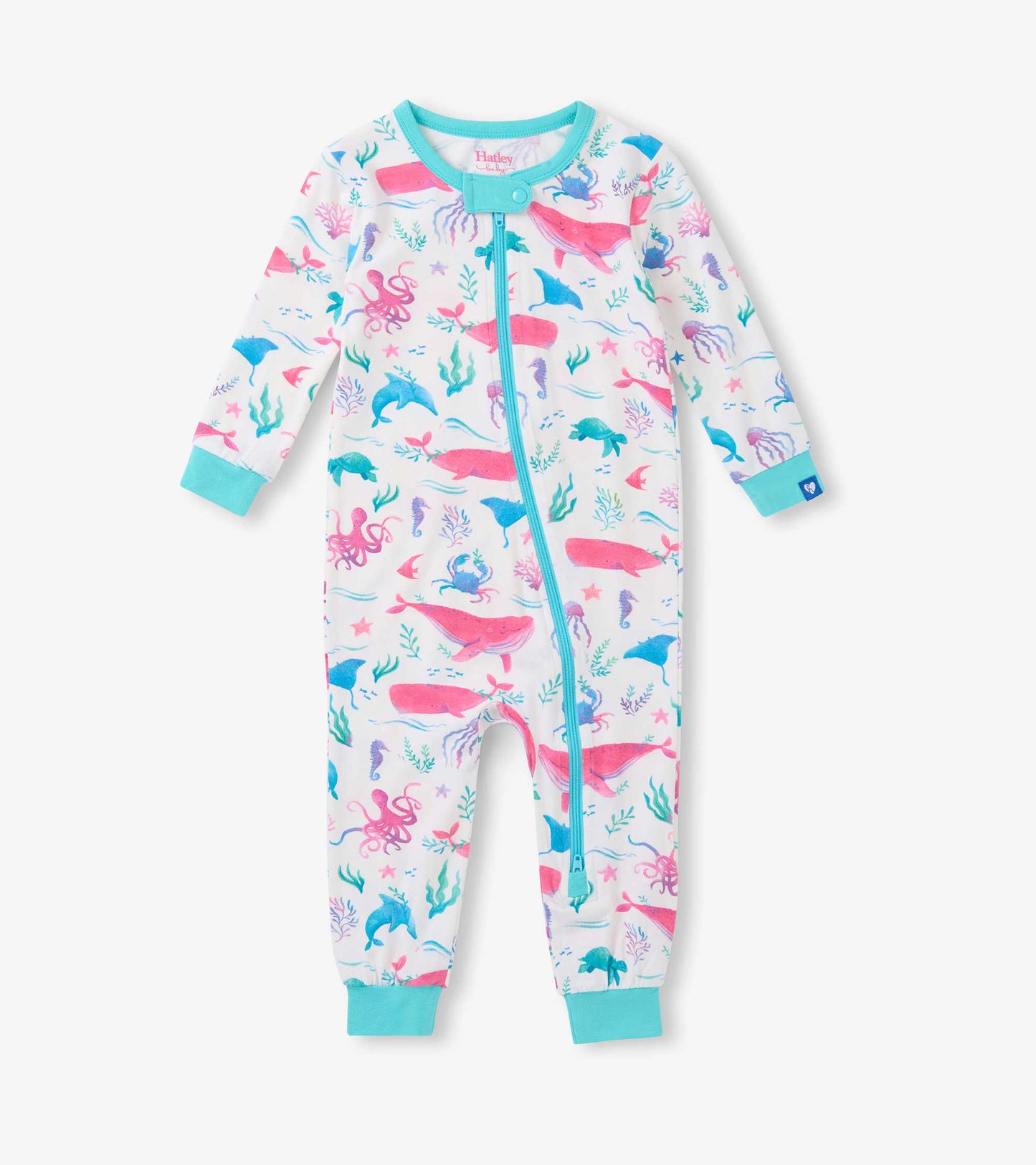 Baby Girls Painted Sealife Bamboo Sleeper