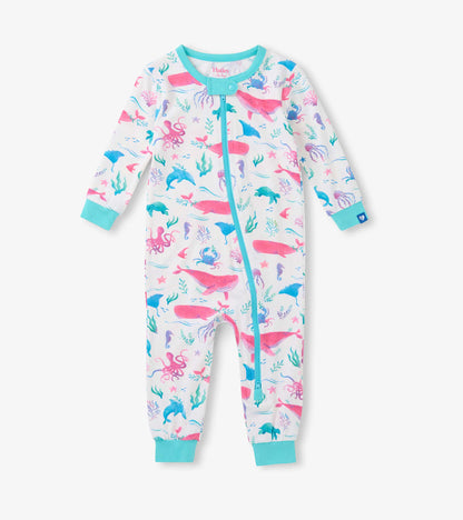 Baby Girls Painted Sealife Bamboo Sleeper