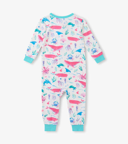 Baby Girls Painted Sealife Bamboo Sleeper