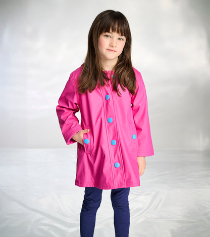 Girls Raspberry Rose Raincoat