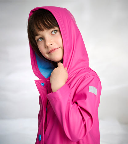Girls Raspberry Rose Raincoat