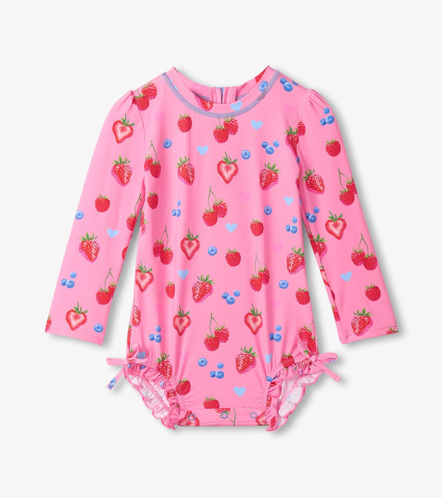 Baby Girls Summer Berries One-Piece Rashguard Swimsuit