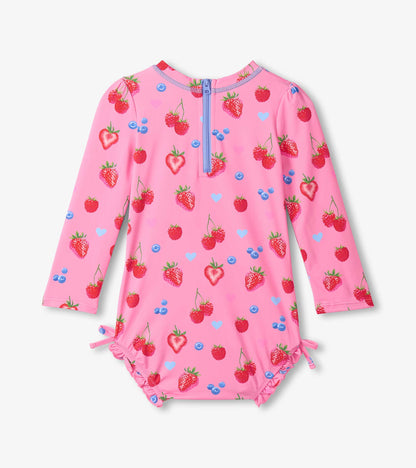 Baby Girls Summer Berries One-Piece Rashguard Swimsuit