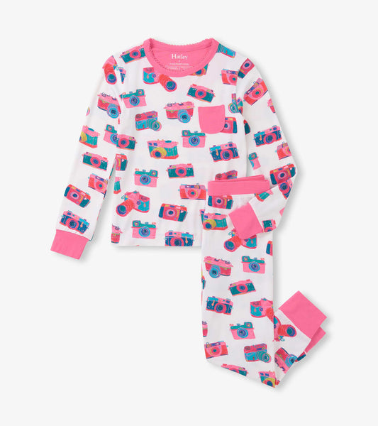 Girls Sketchy Cameras Bamboo Pyjama Set