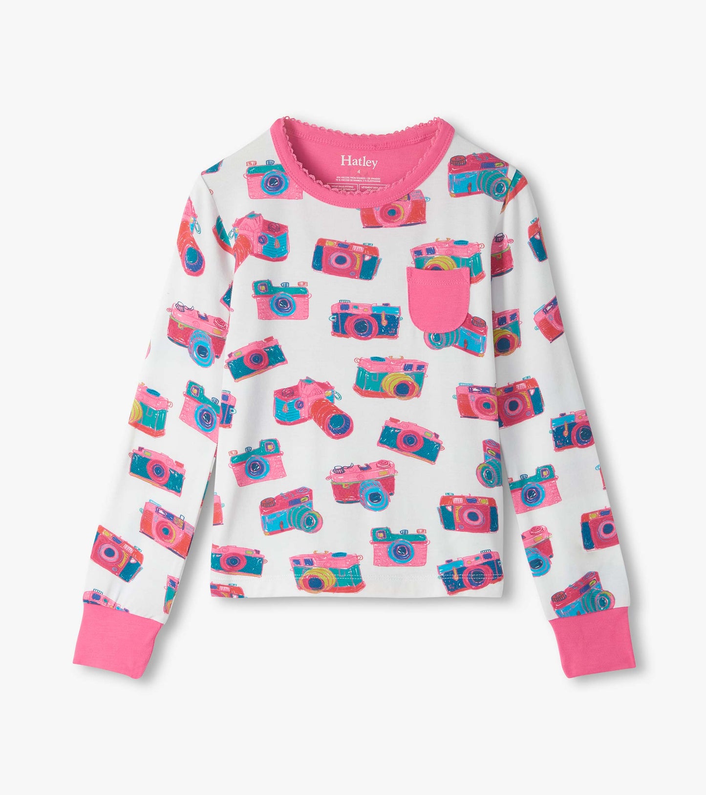 Girls Sketchy Cameras Bamboo Pyjama Set