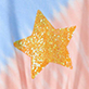 View Girls Star Ombre Pull-On Dress - Yellow glittery star on a pastel pink and blue background