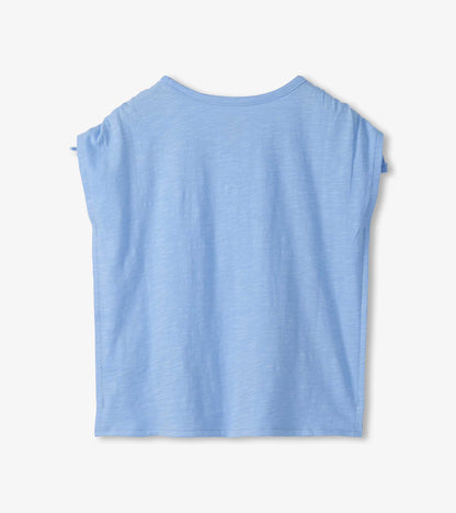 Girls Sea Shell Cinched Shoulder Top