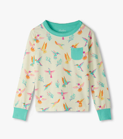 Girls Springtime Hummingbirds Bamboo Pyjama Set
