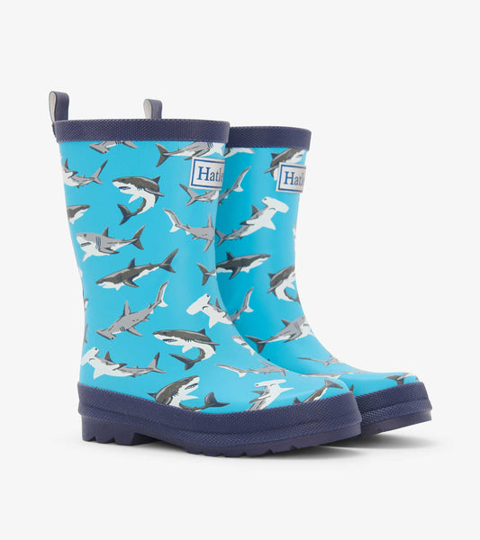 Boys Shark Party Matte Wellies