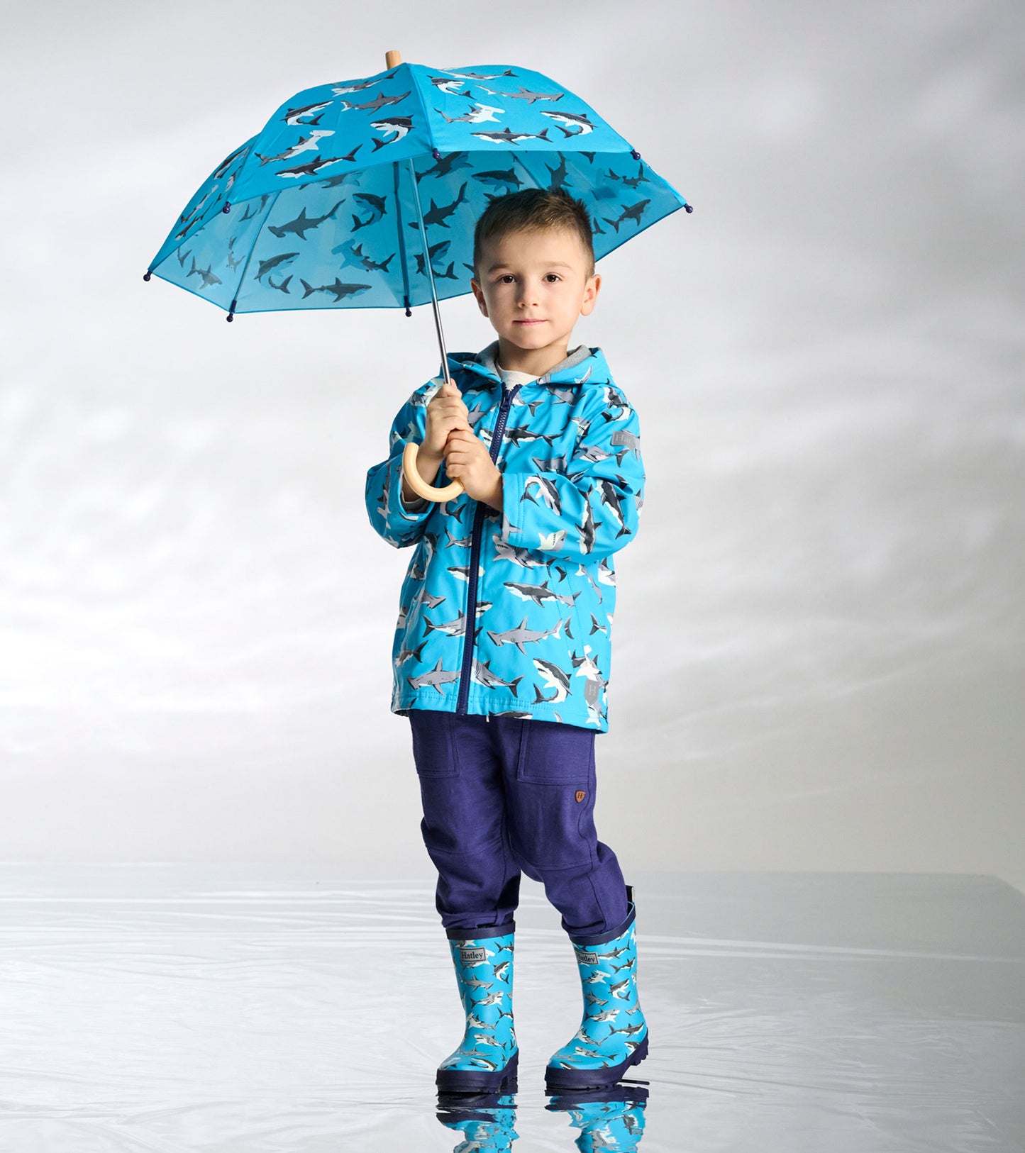 Boys Shark Party Matte Wellies