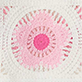 View Baby & Toddler Girls Pink & Cream Flower Crochet Cardigan - Pink circular mandala-style pattern on a white textured background