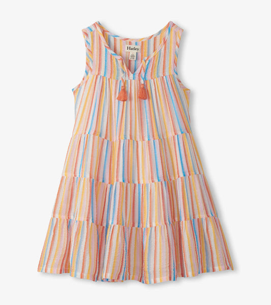 Girls Sunny Stripes Tiered Dress