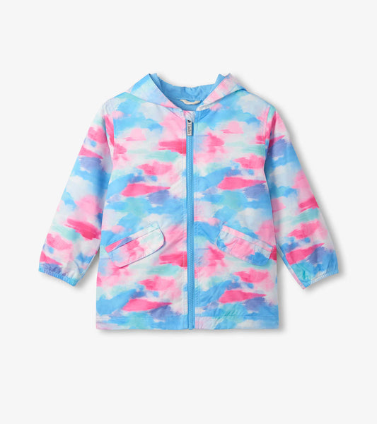 Girls Sunset Tie Dye Microfiber Raincoat