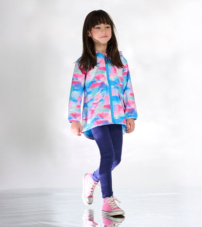 Girls Sunset Tie Dye Microfiber Raincoat
