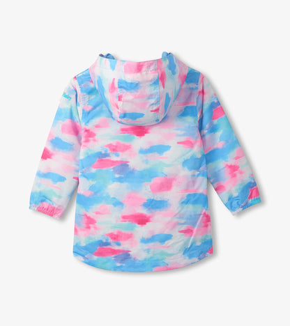 Girls Sunset Tie Dye Microfiber Raincoat