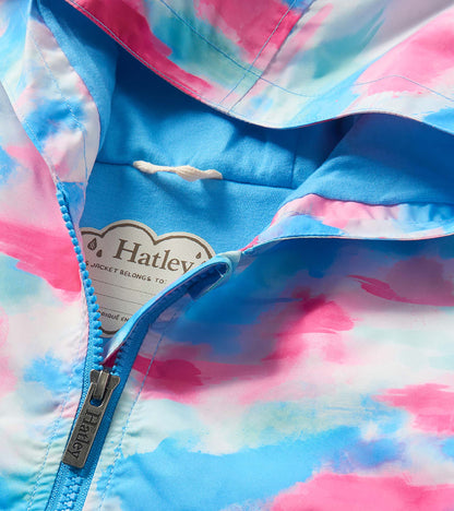 Girls Sunset Tie Dye Microfiber Raincoat