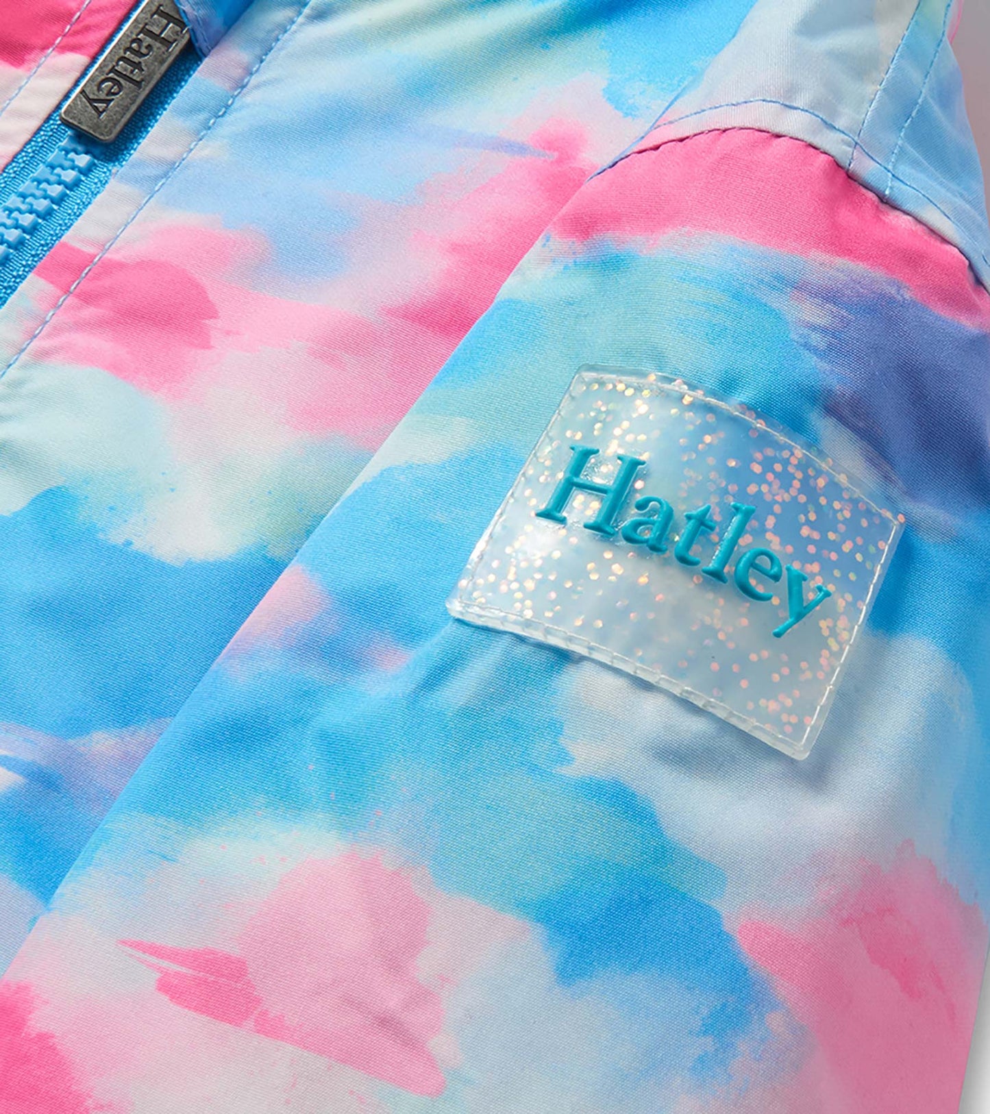 Girls Sunset Tie Dye Microfiber Raincoat